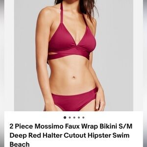 Mossimo Supply Co. Burgundy Halter Bikini Top